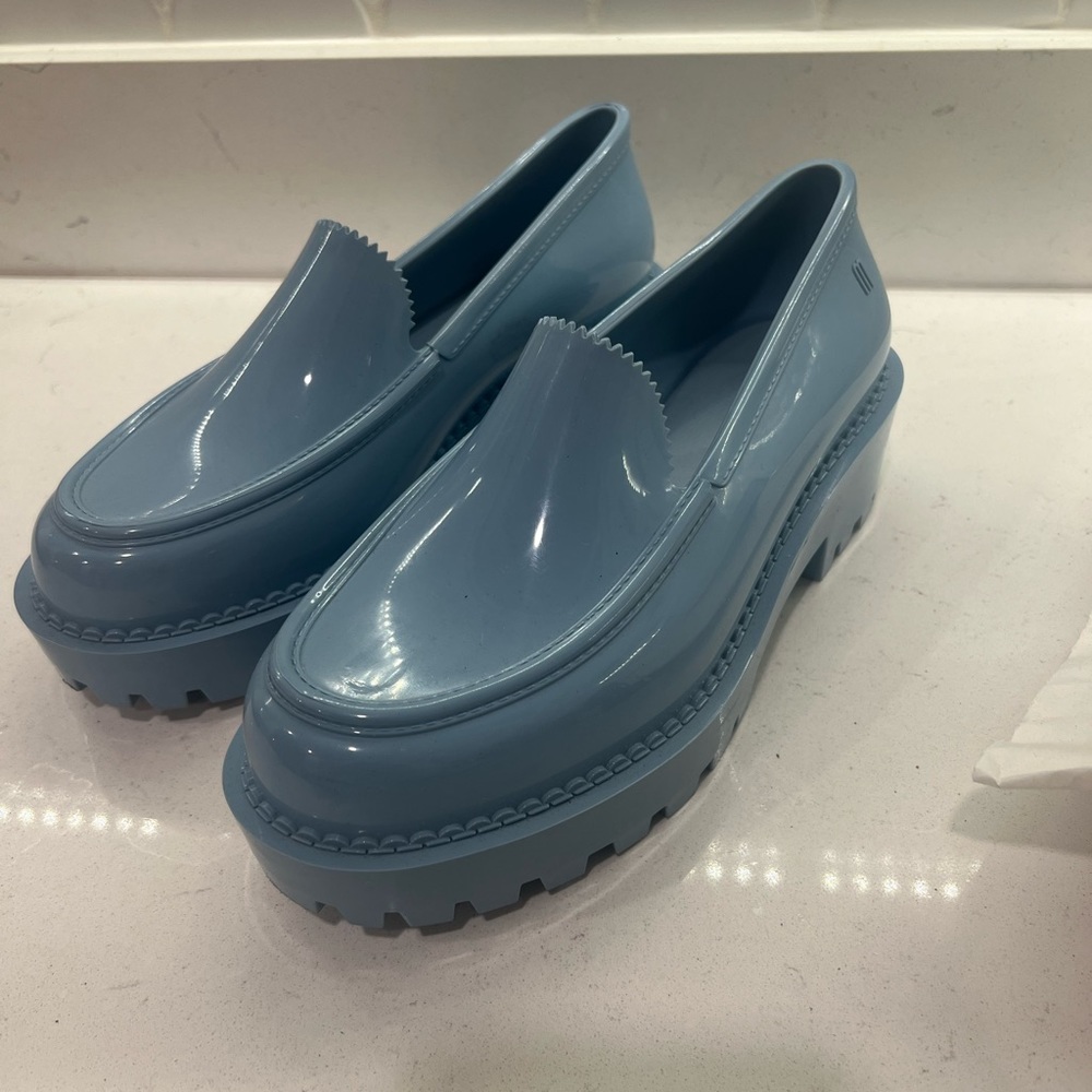 Blue Melissa moccasin perfect condition